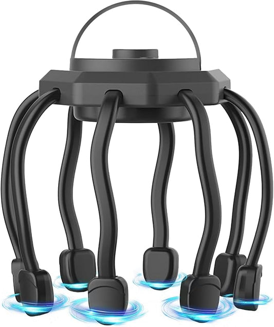 Electric Scalp Massager, Head Massager Scalp Stress Relax, Kneading Hair Massage with 3 Modes, 360 Degree Hair Massager, Cordless Portable Head Scratcher for Stress Relax