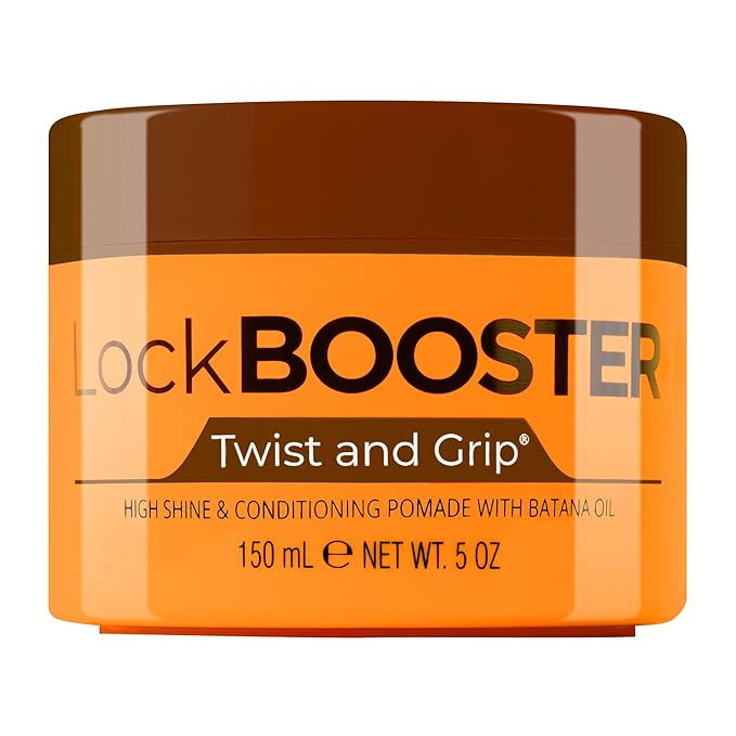 Style Factor Lock BOOSTER Twist & Grip Braid Gel (5 Oz.) with Batana Oil — Strong Hold, Flake-Free, Frizz-Free Hair Braiding Gel for Defined & Long-Lasting Twists, Locs & Braids