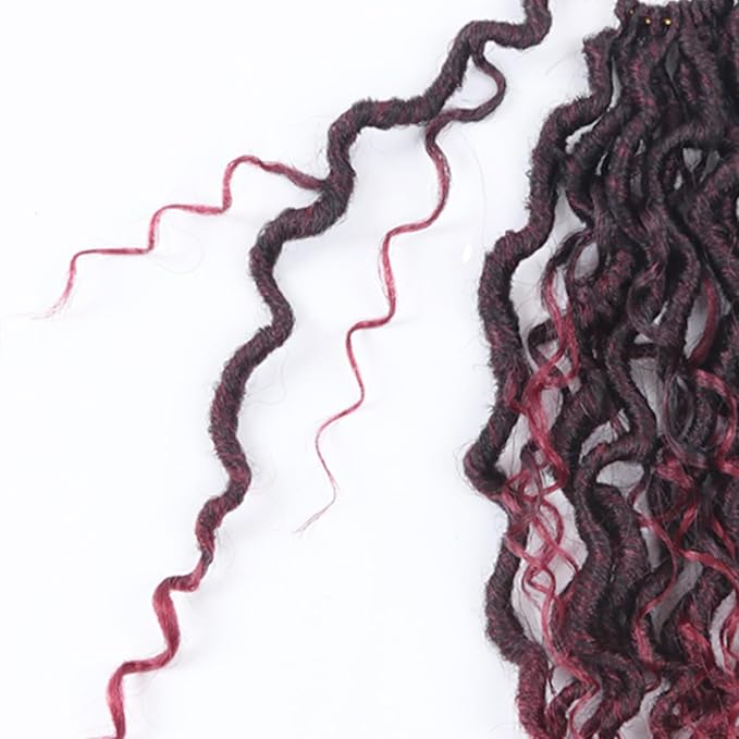 Goddess Locs Crochet Hair,10 Inch 9 Packs Synthetic Faux Locs Crochet Hair for Black Women,River Locs Hair Extensions Boho Style Pre looped Faux with Curly Ends