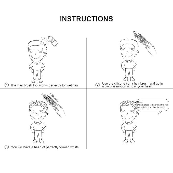 KOUPA Magic Silicone Curly Hair Brush, One Piece Twist Curl Comb for Afro Curls, Washable Hair Tool for Men Women, Grey, 2 Pieces