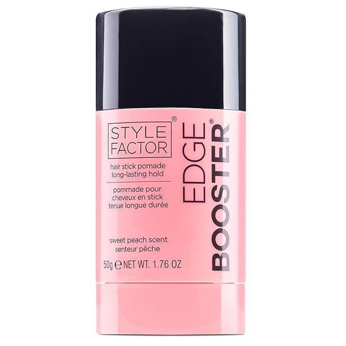 Style Factor EDGE BOOSTER Hair Wax Stick Pomade with Beeswax | Strong Hold Slick Stick for Flyaways, Edges & Baby Hair for Sleek Buns & Ponytails | Stocking Stuffers for Women Girls Teen | Sweet Peach