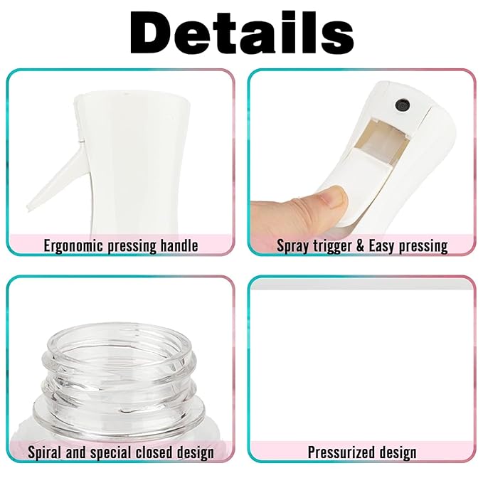 Continuous Spray Bottle, 6.8OZ /200ML Hair Mister Spray Bottle, Fine Mist for Salons,Barber, Plants, Skin Care, Cleaning(Red Blue Gradient,1 Pack)