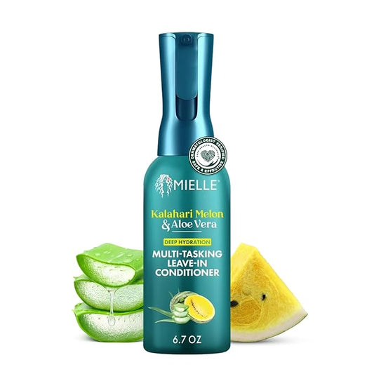 Mielle Organics Kalahari Melon & Aloe Vera Multi-Tasking Leave In Conditioner Spray - 3-in-1 Hair Detangler Spray, Curl Refresher & Moisturizer for Dry, Curly & Textured Hair, 6.7 Ounce