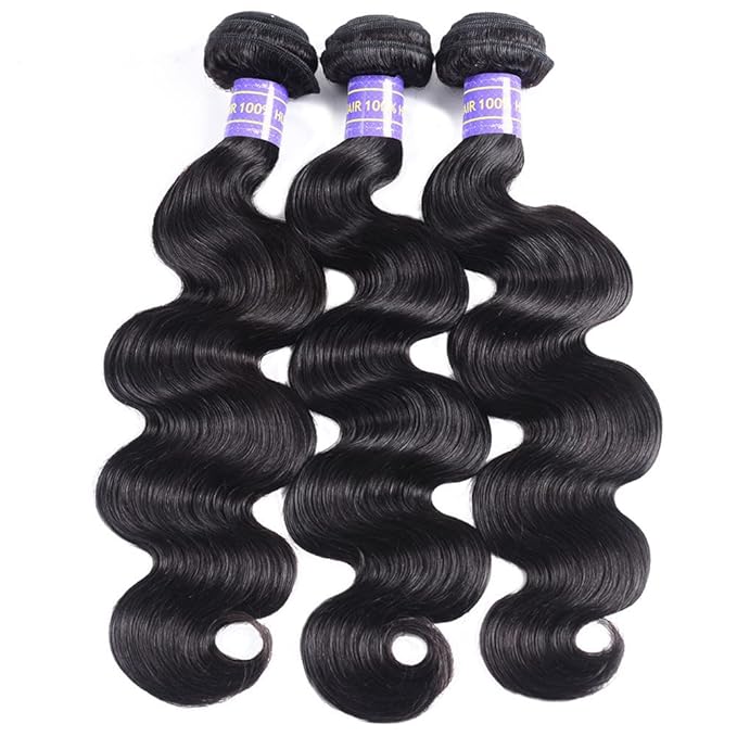 Aopusi Body Wave Bundles Human Hair 3 Bundles Body Wave (18 20 22 Inch) Brazilian Full Virgin Remy Hair Extension for Women Natural Color