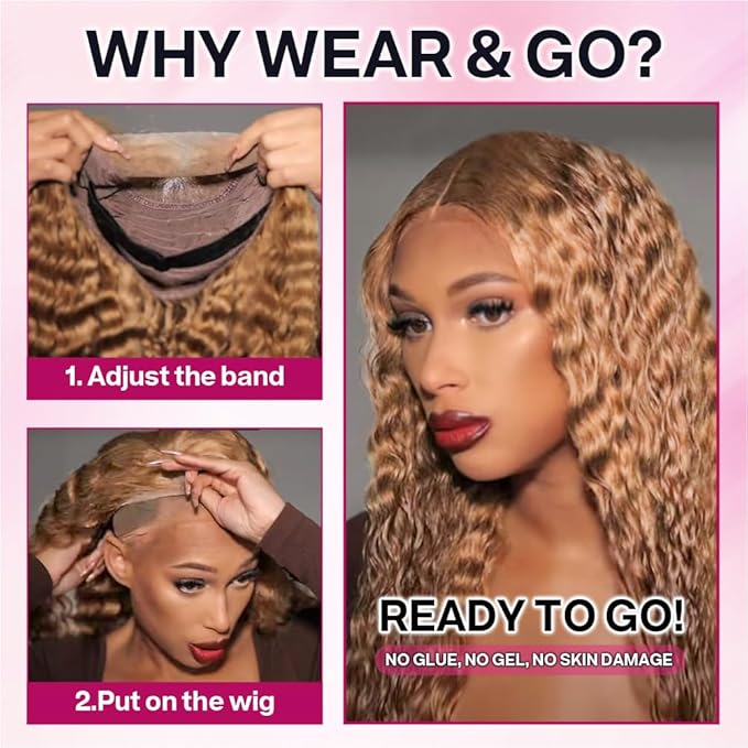 Curly Bob Wig Human Hair Deep Wave 200% Density 5x5 HD Lace Closure Wigs Human Hair Bob Wigs For Black Women Wear And Go Glueless Curly Wig Blonde Color 18 Inch