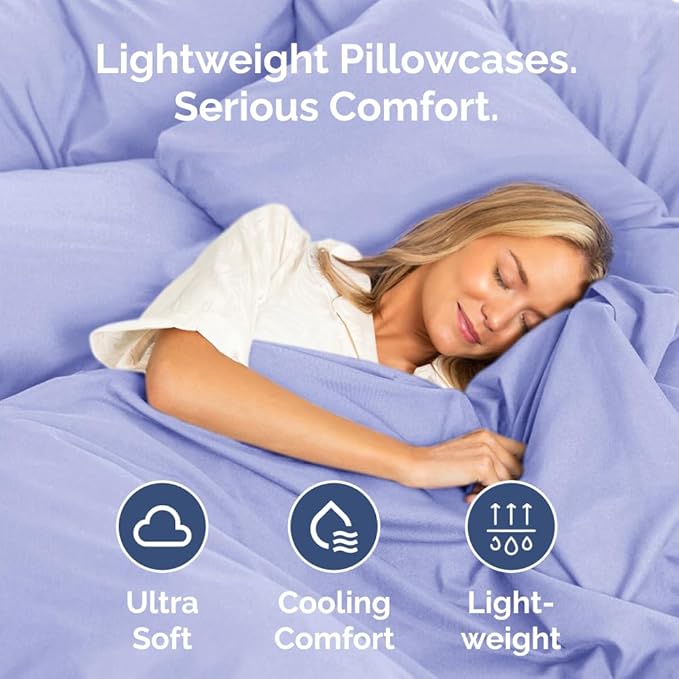 Queen Pillow Cases Set of 4 - Ultra Soft Hotel Quality Pillowcase Covers - Comfy, Cozy & Wrinkle Free - Shrinkage, Stain & Fade Resistant - Machine Washable Pillow Protectors - 4 Piece Set - Lavender