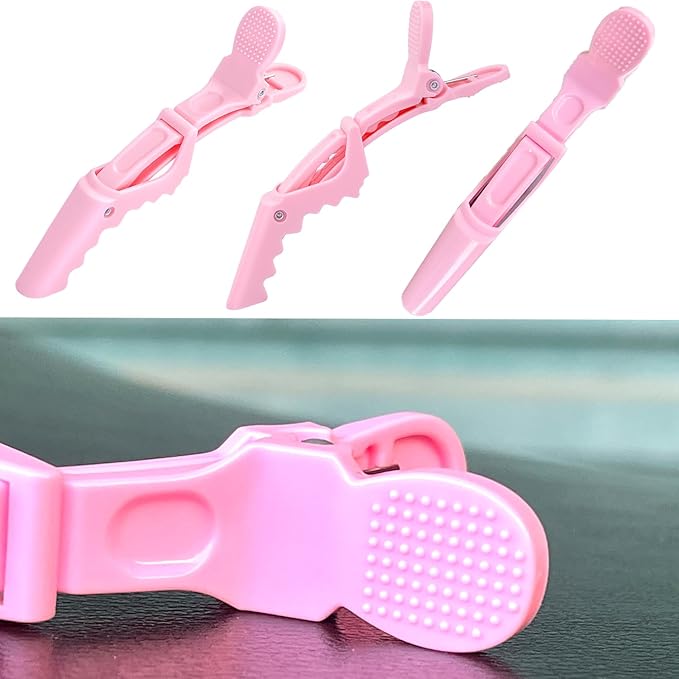 30 Pcs Alligator Hair Clip for Styling Sectioning - Salon Hair Clip for Thick Hair, Plastic Hair Styling Clip with Wide Teeth & Double-Hinged Design (Pink)