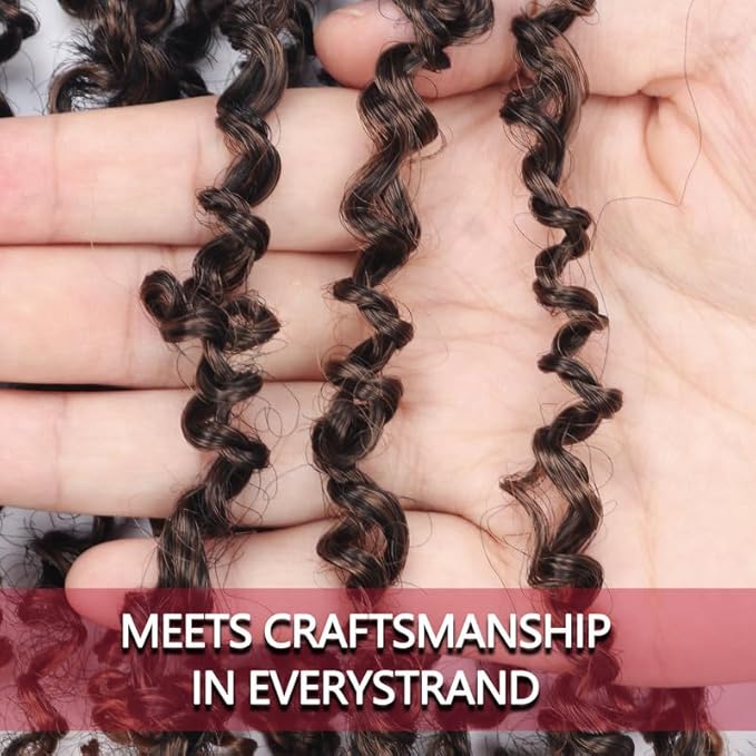 Yanky Twist Crochet Hair, PILLUGER Yaki Twists Hair Micro Spring Twist Braids,9 Packs Pre-looped passion Twist Brown Senegalese With Curls Crochet Synthetic Hair Extensions（16-T30）