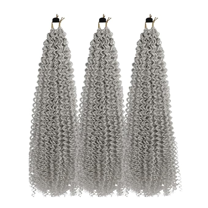 Passion Twist Hair Extensions Gray Curly Crochet Hair 12 Inch Short Curly Braiding Hair 3 Packs Crochet Braids with Curls for Black Women(12",Gray)