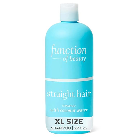 Function of Beauty Straight Hair Shampoo XL - Sulfate-Free Shampoo Gently Cleanses & Hydrates for Sleek Straight Hair - Lightweight & Hydrating with Coconut Water - Hair Care Products