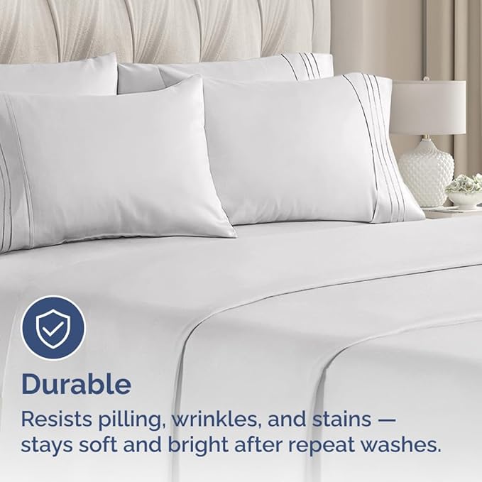 Queen Pillow Cases Set of 6 - Ultra Soft Hotel Quality Pillowcase Covers - Comfy, Cozy & Wrinkle Free - Shrink, Stain & Fade Resistant - Machine Washable Pillow Protectors - 6 Piece Set - French Grey