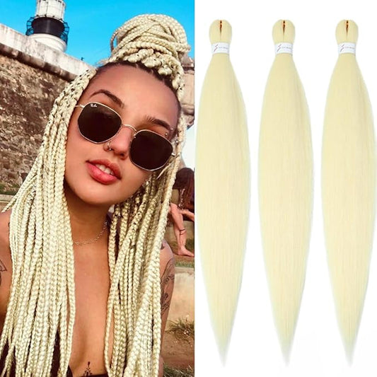 613 Braiding Hair 26 Inch Pre stretched Braiding Braiding Hair Extensions Hot Water Pre Stretched Crochet Braids 613#