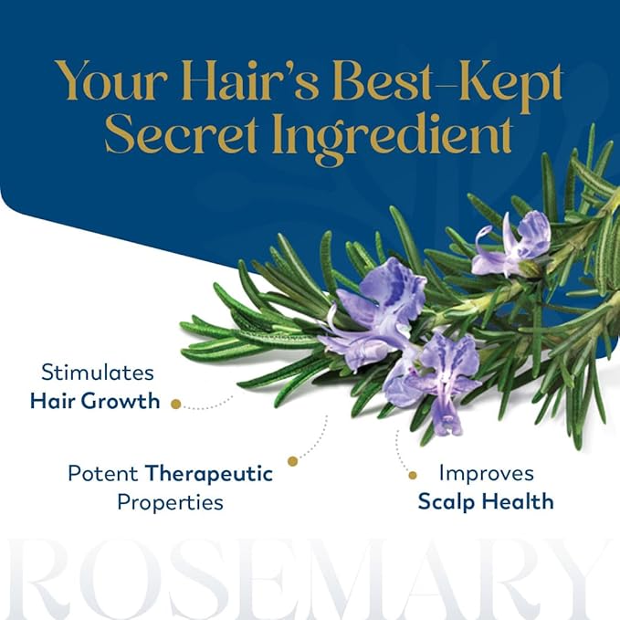 Rosemary Essential Oil for Hair - Huge 3.3 Fl Oz - 100% Pure - Premium Grade with Glass Dropper, Undiluted, Non-GMO