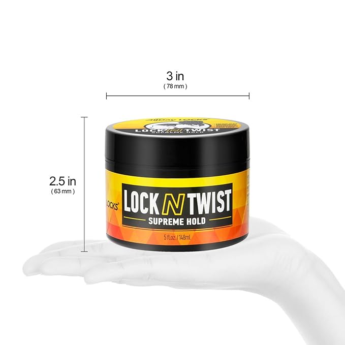 AllDay Locks Lock N Twist (5 oz) | Supreme Hold, No Frizz or Flaking | Hydrating, Nourishing Locking Gel | Grape & Avocado-Infused | Lock & Twist Braids, Locks, Twists, Cornrows | 5 oz