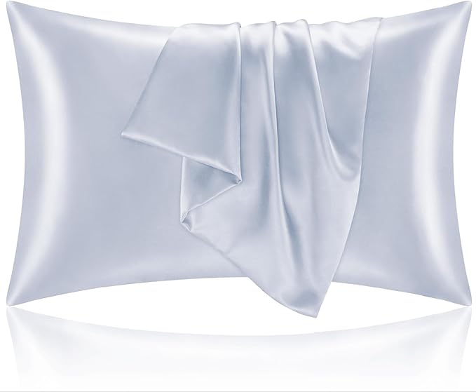 BEDELITE Satin Pillowcase for Hair and Skin, Super Soft and Cooling Similar to Silk Pillow Cases 2 Pack with Envelope Closure, Gift for Women Men(20"x30" Queen Size, Evening Haze)