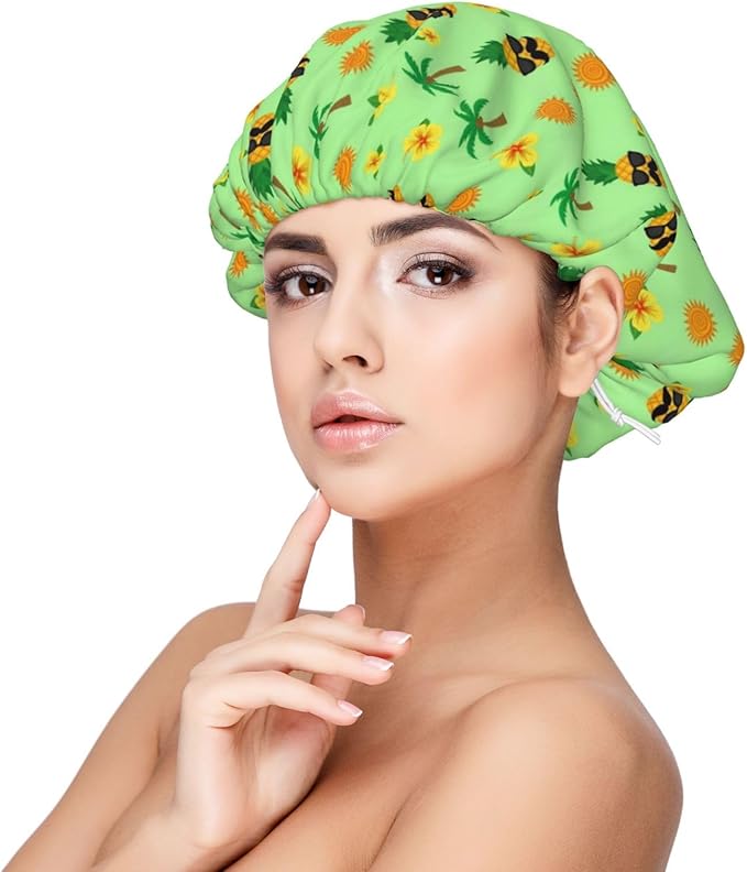 Satin Silk Bonnet for Sleeping Women Double Layer Sleep Hair Bonnets Caps for Curly Braid Hair