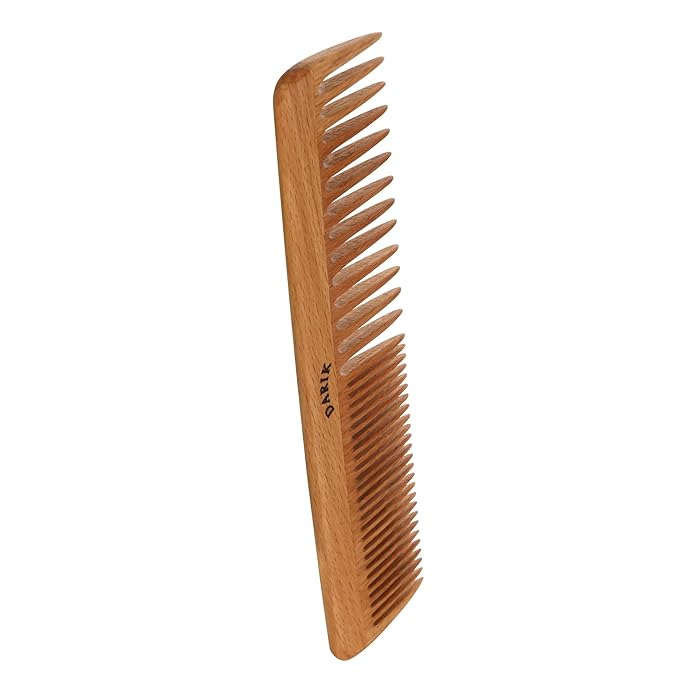 Wide Tooth Wooden Comb Handmade - Natural Vintage Style Wide Tooth Comb for Curls Gentle Styling - Anti-Static Wood Hair Combs For Women Detangling (Sparse and Dense Tooth)