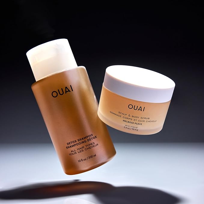 OUAI Scrub It All A-OUAI Hair Care Kit - Clarifying Shampoo & Exfoliating Body Scrub Duo - Hair Care Set with Detox Shampoo & Travel Size Body Scrub (2 Count)