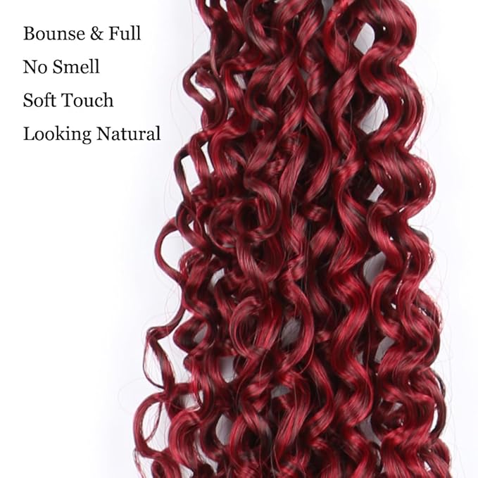 Passion Twist Hair Extensions Black to Red Curly Crochet Hair 12 Inch Short Curly Braiding Hair 3 Packs Ombre Crochet Braids with Curls for Black Women(12",1B Red)