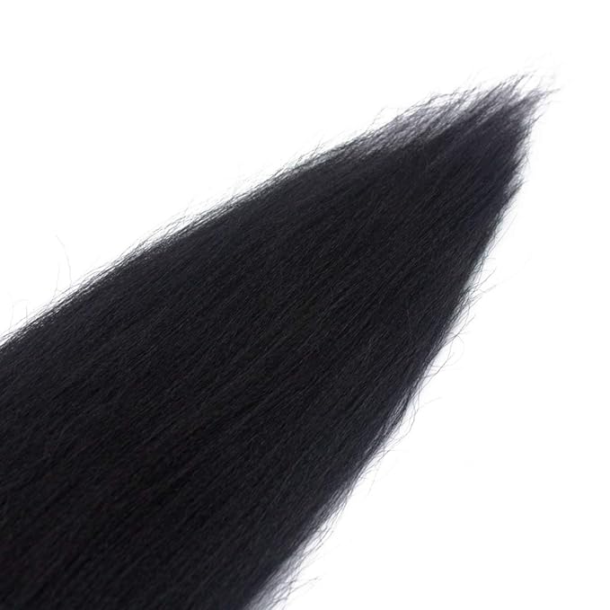 Pre Stretched Braiding Hair Extension Natural Black Color 8 Packs 28 Inch Long Professional Hair for Braiding Twist Braids Itch Free Hot Water Setting Yaki Straight Synthetic Hair for Women (#1B)