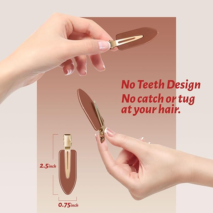 8 Pcs No bend Hair Clips No Crease Makeup Hair Clip Duckbill Clip No Dent Creaseless Alligator Hair Barrettes for Salon Hairstyle Women Girls Makeup Accessories (Black Coffee)