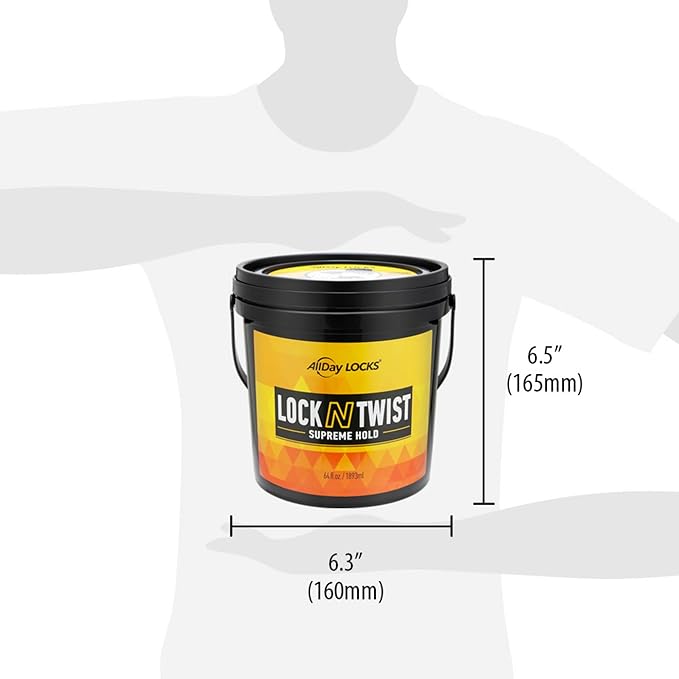AllDay Locks Lock N Twist (Bucket) | Supreme Hold, No Frizz or Flaking | Hydrating, Nourishing Locking Gel | Grape & Avocado-Infused | Lock & Twist Braids, Locks, Twists, Cornrows | 64 oz