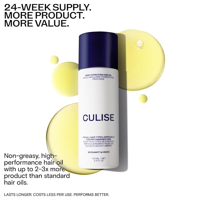 Korean Deep Hydrating Hair Oil for Frizzy Dry Damaged - Instantly Controls Frizz, Adds Shine, Softens Split Ends - Lightweight Nourishing Oil, Moisturizing Heat Protectant - 24-Week Supply