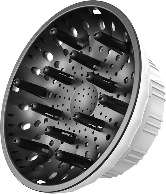 Universal Hair Diffuser: Hair Dryer Diffuser Attachment for Curly & Wavy Hair, Fits 1.4-2.4 Inch Nozzles, Ideal for Long Thick Hair, Hair Styling Tool，White