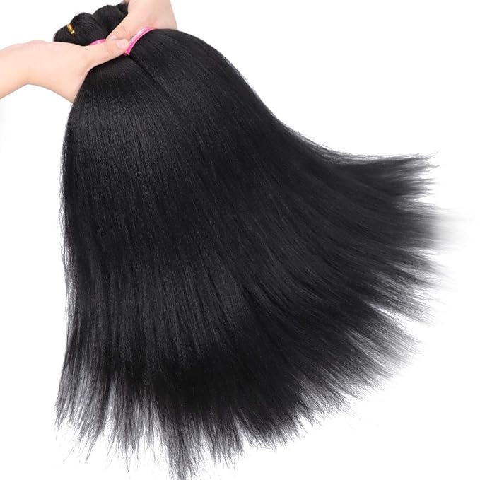 Dorsanee Natural Black Braiding Hair Pre Stretched 20 Inch 6 Packs Braiding Hair Extensions for Crochet Box Braids Twists Locs Hair Itch Free Soft Yaki Texture Hot Water Setting (20inch,#1B)