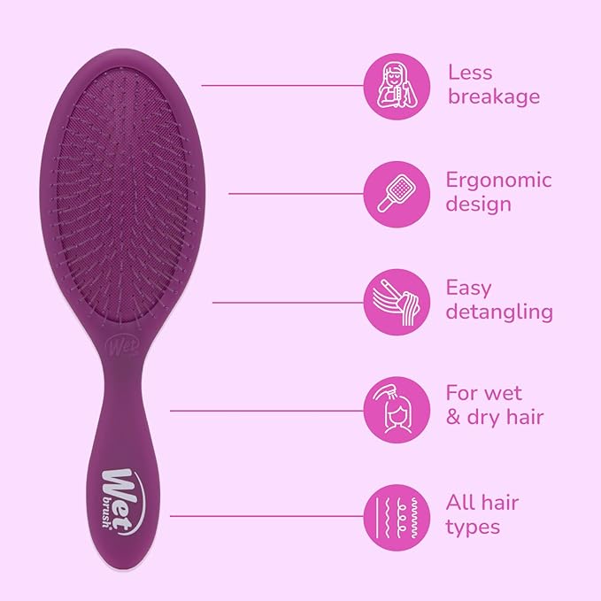 Wet Brush Original Detangler Hair Brush, Purple Frost - Ultra-Soft IntelliFlex Bristles - Detangling Brush Glides Through Tangles For All Hair Types (Wet Dry & Damaged Hair) - Women & Men