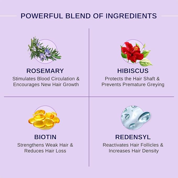 Bare Anatomy Nature x Science Rosemary Hibiscus Hair Growth Oil for Women & Men | Helps Hair Growth & Strengthens Hair | Nourishes Scalp & Controls Hair Fall | Suitable for All Hair Types-100ml