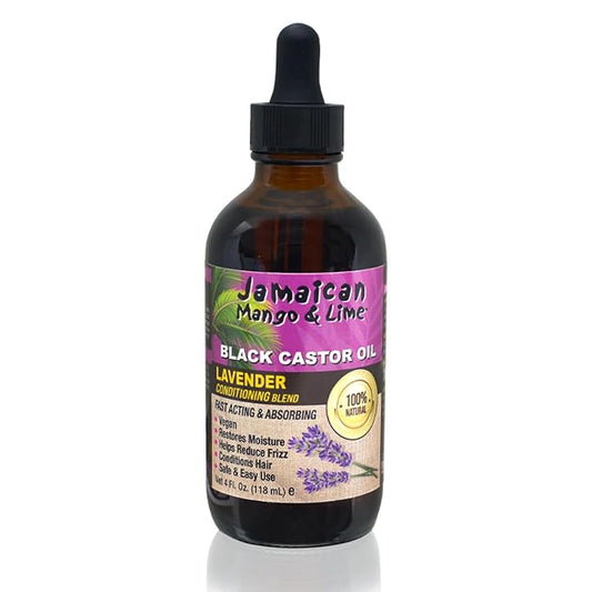 Jamaican Mango & Lime Black Castor Oil – Hair & Scalp Oil for Locs, Braids, Twists & Natural Hair – Strengthens, Moisturizes & Promotes Hair Growth (4oz (Pack of 1), Lavender)