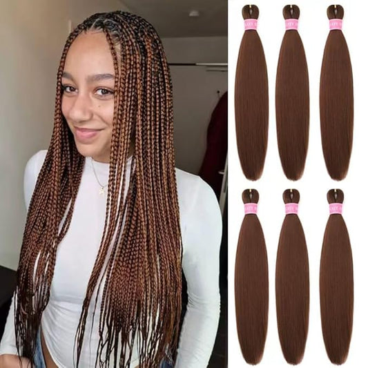 AQINBEL Braiding Hair 26 Inches 8 Bundles/Packs Crochet Twist Pre Stretched Braiding Hair for Braids Yaki Straight Texture Braiding Hair Extensions for Women(30#)