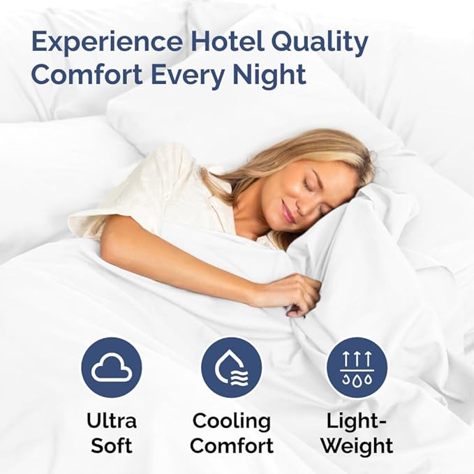 Queen Pillow Cases Set of 2 - Ultra Soft Hotel Quality Pillowcase Covers - Comfy, Cozy & Wrinkle Free - Shrinkage, Stain and Fade Resistant - Machine Washable Pillow Protectors - 2 Piece Set - White