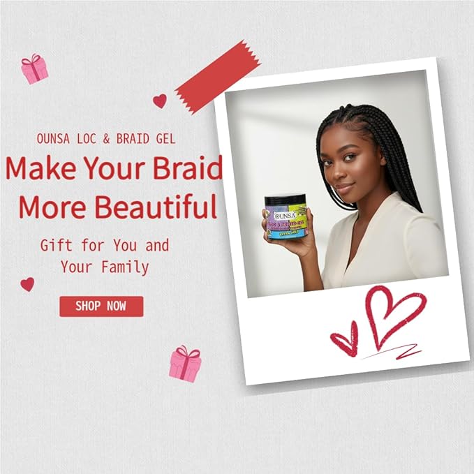 Braid Gel for 4C Hair (16oz) - Extreme Hold Braiding Hair Gel, Edge Control, No Flaking, Non-Greasy & Tames Frizz - Loc Gel for All Hair Types 16oz