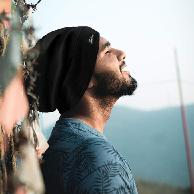 Adjustable Satin Lined Sleep Cap for Dreadlocks Curly Hair Large Head-Stay On Overnight