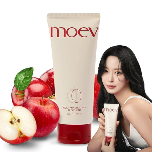 MOEV ANNURCATIN Hair Treatment Mask | Korean Apple Hair Care for Deep damage repair | Sulfate-Free | Thickening & Moisturizing conditioner for damaged, thin, dry hair (6.76 fl.oz, apple & vanilla)