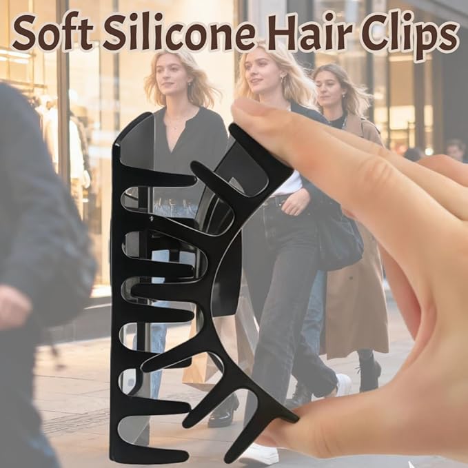 6 Pack Silicone Cloud Claw Clips, Soft & Flexible Cloud Claw Clips, Squishy Hairclips for Thin and Thick, Hair Accessories for Women & Girls