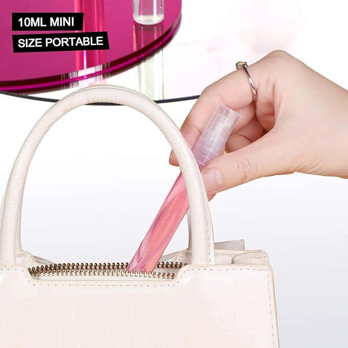 Teenitor Mini Spray Bottle, 20 Pack 10ml Perfume Bottle Empty, Plastic Refillable Perfume Bottles Atomizer, Sample Bottle Fine Mist Spray Bottles, Essential Oil Portable Bottle for Travel