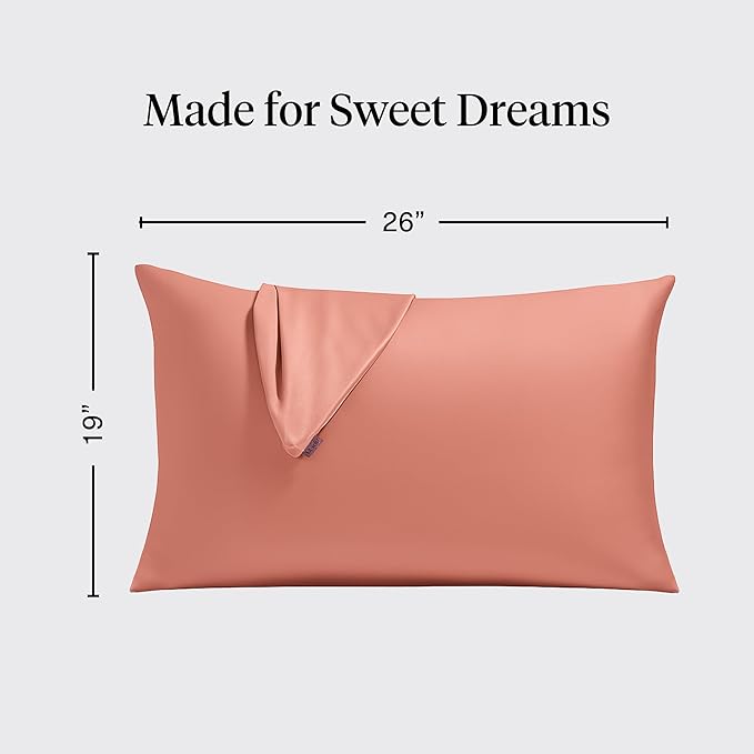 Kitsch Satin Pillowcase with Zipper for Hair & Skin, Softer Than Silk Pillow Cases Queen, Wrinkle-Free, Smooth and Cooling Satin Pillow Covers, Standard Size 19"x26" - Terracotta