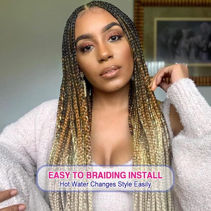 8 Pack Ombre Braiding Hair Pre Stretched - 26" 100G/Pack Premium Pre Stretched Braiding Hair Extensions, Professional Itch Free Perm Yaki Prestretched Hair(1B/27/613)