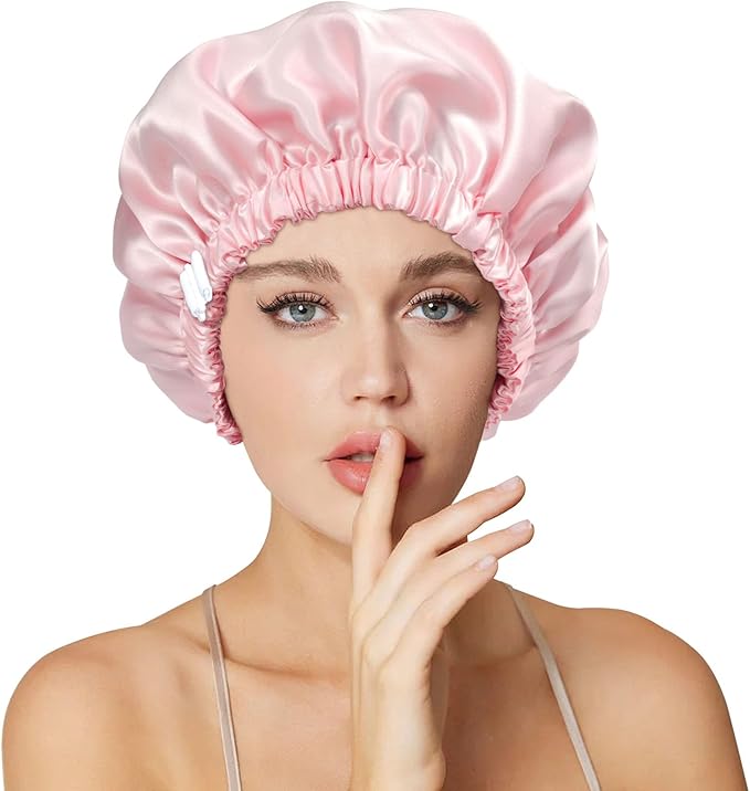 Silk Bonnet for Women 100% Mulberry Silk Sleep Cap 22 Momme Double Layer Hair Wrap for Curly Short Long Hair