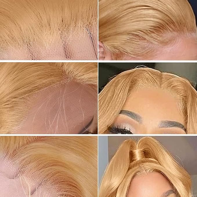 MEGOOD Honey Blonde Wig Human Hair 13x6 HD Transparent Lace Front Wigs Human Hair Pre-Plucked 220% Density Blonde Body Wave Glueless Light Brown Lace Front Wigs Human Hair 30Inch