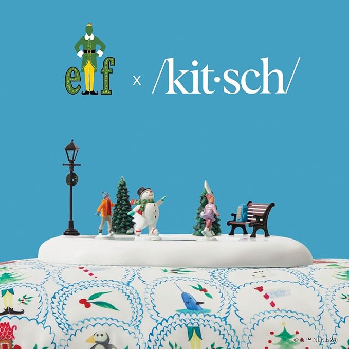 Kitsch x Elf North Pole - Satin Pillowcase with Zipper for Hair & Skin – Softer Than Silk, Cooling Pillow case, Wrinkle-Free, Machine Washable, King Size (19x36)