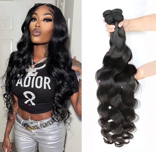 YISEA Human Hair Bundles Body Wave 4 Bundles 12A Brazilian Hair（20 18 16 14）inch Body Wave Virgin Hair Natural Black Bundles Unprocessed Remy Human Hair Weaves Brazilian Hair Extensions