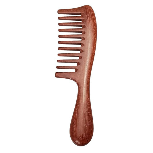 Louise Maelys Wide Tooth Hair Comb for Curly Hair - Red Sandalwood Detangler Combs for Women