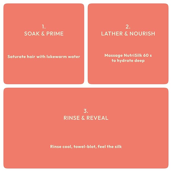 NutriSilk Nourishing Shampoo for Dry, Dull & Frizzy Hair 8.5 fl oz - Sulfate Free Moisturizing Formula with Argan & Marula Oil - Hydrating Anti-Frizz Hair Care for Women