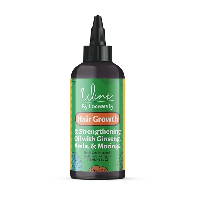 Wini by Locsanity Hair Growth Oil for Locs, Dreadlocks, Dreads, Loose Natural Hair - Blackberry, Alma, Moringa, Tamanu, Flax Seed, Ginseng, Hibiscus, Bhringraj 100% Narural Vegan 4 OZ
