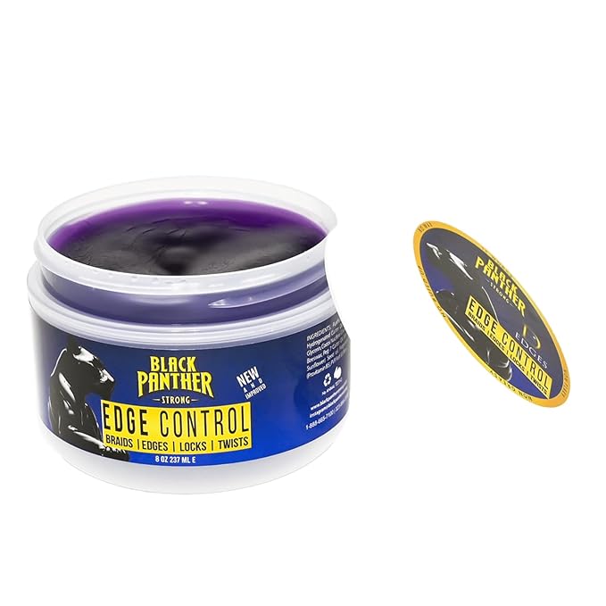 Black Panther Edge Control Gel For 4C Natural And Relaxed Hair, Enriched With Multi Vitamins, Non-Greasy, Non-Flaking, No White Cast, 24 hrs hold, Supports Hair Growth, Protective Hair Types