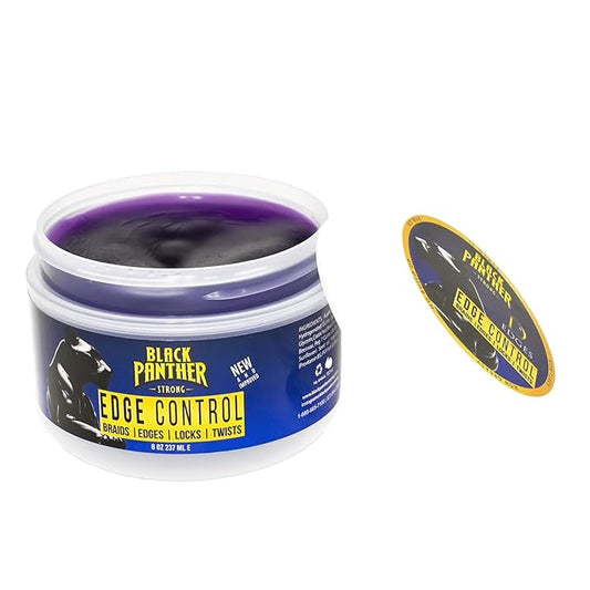 Black Panther Edge Control Gel For 4C Natural And Relaxed Hair, Enriched With Multi Vitamins, Non-Greasy, Non-Flaking, No White Cast, 24 hrs hold, Supports Hair Growth, Protective Hair Types